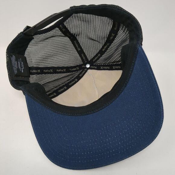 Hurley Snapback Trucker Hat Blue OS Adjustable Stripe Mesh Back Classics Yupoong - Picture 6 of 9